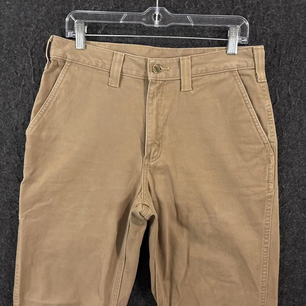 Carhartt Pants Men's 32x31 Khaki Relaxed Fit Carpenter Work Utility Straight Leg